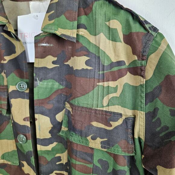 NEW Tricia Fix Upcycled Camo Shirt XS Embroidered Boho Army Teal OOAK NWT - Picture 8 of 15